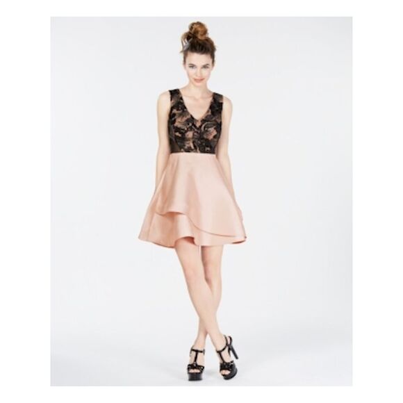 BCX DRESS Dresses & Skirts - BCX DRESS Womens Fit + Flare Above The Knee Dress Pink Sleeveless Juniors 9